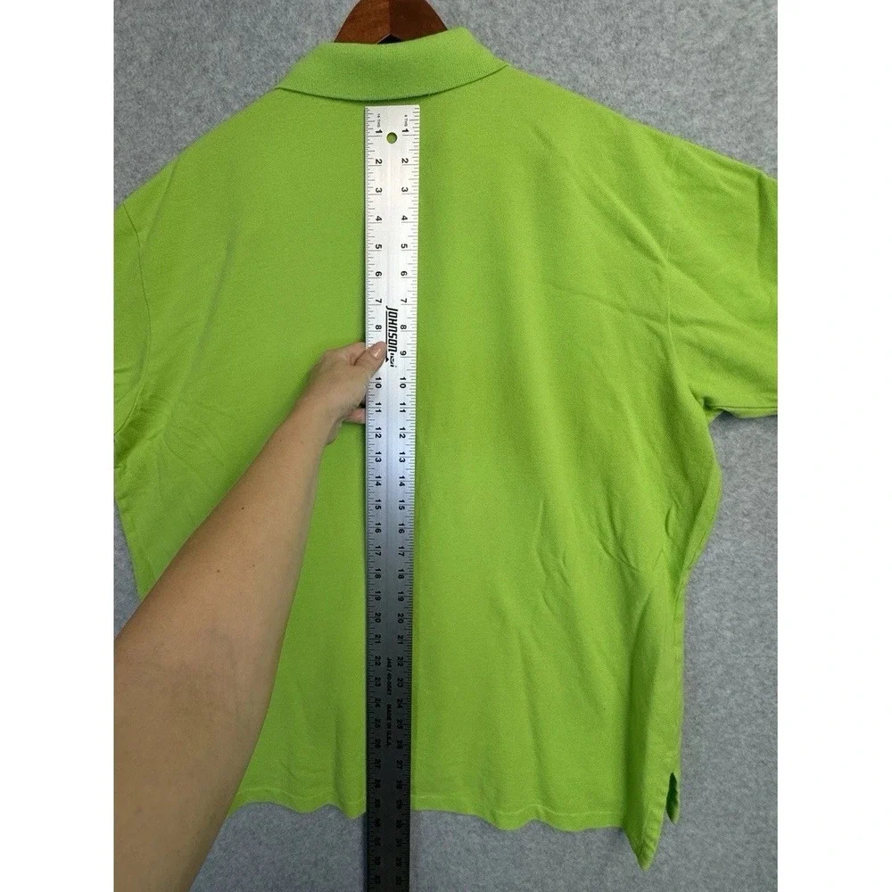 VTG Polo Ralph‎ Lauren XXL Green Polo Shirt Big Purple Crest Logo Cotton Classic